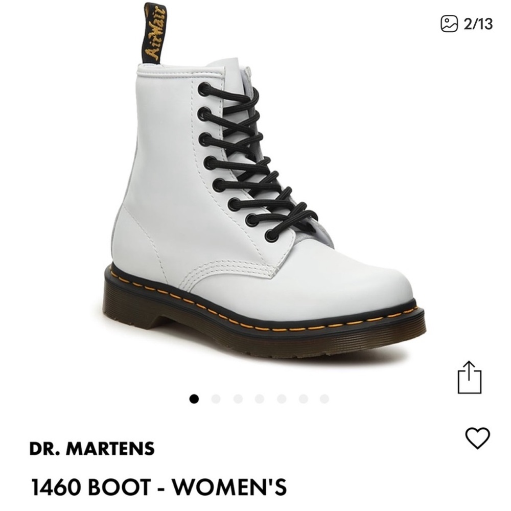 NWOT DOC MARTEN 1460 WHITE BOOTS 7